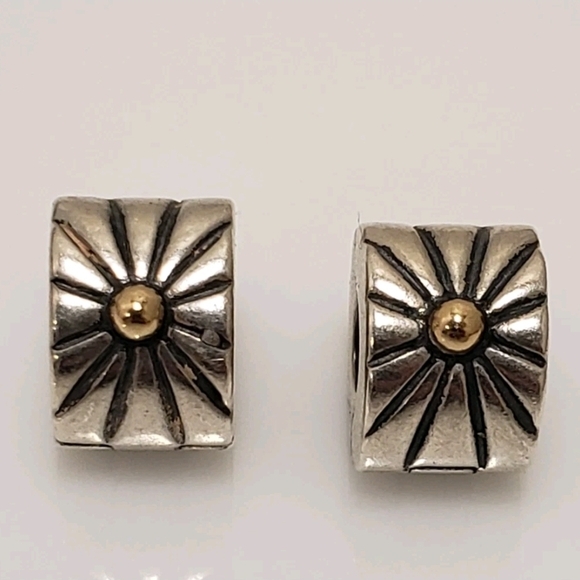 Pandora Jewelry - Pandora Sunburst Clips 925 SS & 14K Gold Set Of 2
